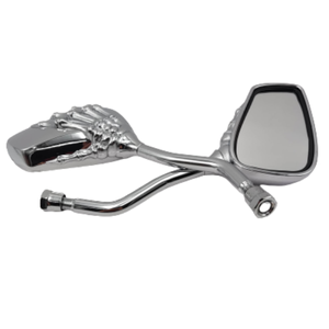 ESPEJO UNIVERSAL PARA MOTO CALAVERA PLATEADA