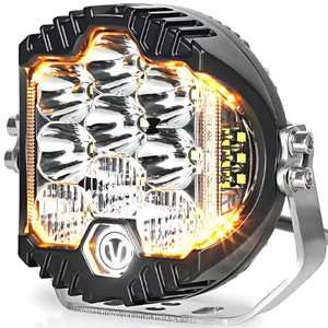 FARO REDONDO C/ 9 HIPER LEDS AL CENTRO Y 6 LATERALES DE 7" BLANCO