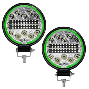 FARO REDONDO 34 HIPER LEDS CON FUNCION DE ESTROBO Y OJO DE ANGEL VERDE
