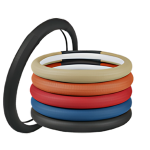 FUNDA PARA VOLANTE MEDIANA DE 38 CM CON EFECTO LLANTA CON LOGO TUNIX CAFE