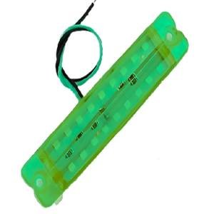 PLAFON RECTANGULAR CON 18 LEDS VERDE 10 X 2.1 CM CON LUZ FIJA. 10 PIEZAS POR BOLSA.