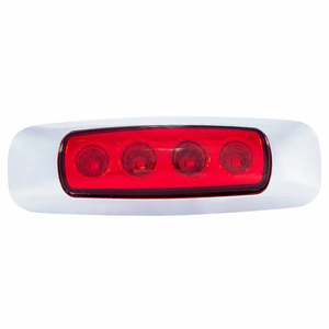PLAFON RECTANGULAR CON 4 LEDS, BISEL CROMADO Y FUNCIÓN DE ESTROBO ROJO