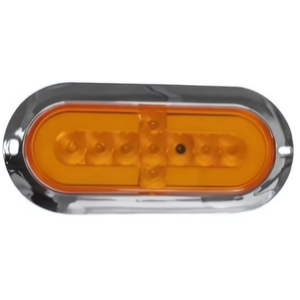 PLAFÓN OVALADO CON 9 LEDS Y OJO DE ÁNGEL TIPO GEL CON BISEL CROMADO CON ALTA, BAJA Y ESTROBO AMARILLO