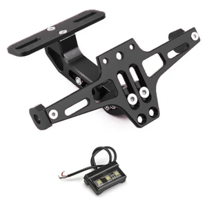 PORTA PLACA 16X20CM PARA MOTO C/LUZ NEGRO