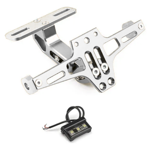 MA-M202S PORTA PLACA 16X20CM PARA MOTO C/LUZ PLATA