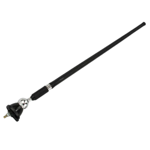 ANTENA DE HULE UNIVERSAL CON BOLA CROMADA.