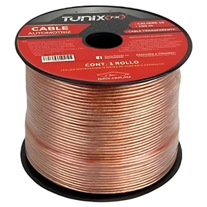 CABLE PARA AUDIO BICOLOR 100 M CALIBRE 18 TRANSPARENTE