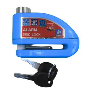 CANDADO PARA DISCO DE MOTO CON ALARMA AZUL