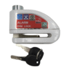 CANDADO PARA DISCO DE MOTO CON ALARMA PLATA