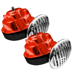CLAXON DE CARACOL ROJO CON RELEVADOR Y REJILLA, PAR