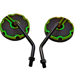 ESPEJO UNIVERSAL PARA MOTO REDONDO VERDE
