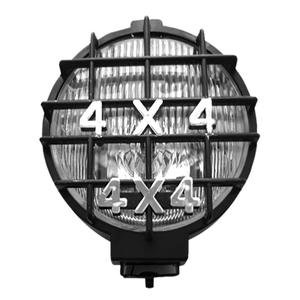 FARO REDONDO DE HALÓGENO GRANDE CON REJA 4X4 (PAR). -BLANCO
