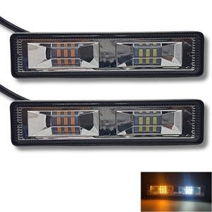FARO 16 LEDS,48W, ESTROBO, CARCASA DE METAL LUZ BLANCA Y AMBAR