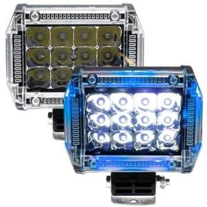 FARO RECTANGULAR 12 LEDS, FUNCION DE ESTROBO CON OJO DE ANGEL DE COLOR AZUL