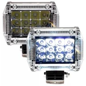 FARO RECTANGULAR 12 LEDS, FUNCION DE ESTROBO CON OJO DE ANGEL DE COLOR BLANCO