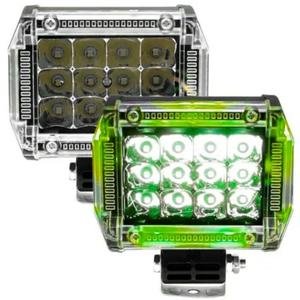 FARO RECTANGULAR 12 LEDS, FUNCION DE ESTROBO CON OJO DE ANGEL DE COLOR VERDEin