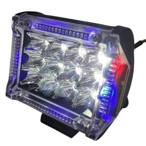 FARO RECTANGULAR 12 LEDS, FUNCION DE ESTROBO CON OJO DE ANGLES ROJO/AZUL