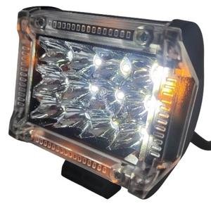 FARO RECTANGULAR 12 LEDS, FUNCION DE ESTROBO CON OJO DE ANGEL DE COLOR AMBAR