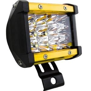 FARO CON 12 LEDS  DE LUZ BLANCA EN 3 HILERAS Y CARCASA DE COLOR. -DORADA