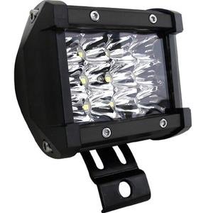 FARO CON 12 LEDS  DE LUZ BLANCA EN 3 HILERAS Y CARCASA DE COLOR. -NEGRA
