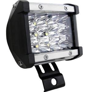 FARO CON 12 LEDS  DE LUZ BLANCA EN 3 HILERAS Y CARCASA DE COLOR. -PLATA