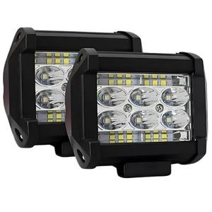 FARO DE 18 LEDS,3 WATTS C/U, ALTA BAJA Y ESTROBO, 3 CABLES,CARCA ALUM COLOR BLANCO