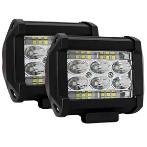 FARO DE 18 LEDS, 3 WATTS C/U,ALTA BAJA Y ESTROBO,CARC ALUM,LUZ ARRIBA AMB,CENT BCO ABAJO AMBAR