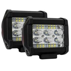 FARO DE 18 LEDS,3 WATTS C/U,ALTA BAJA Y ESTROBO,3 CABLES,CARC DE ALUM,LUZ ARRI ROJO,CENT BCO ABA AZU