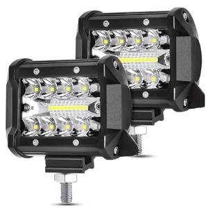 FARO DE 60W, CON ALTA, BAJA Y ESTROBO, 19 LEDS, 12V, ALUMIO CON LADOS EN PLASTICO
