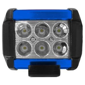 FARO CON 6 HIPER LEDS LUZ BLANCA DE 3W CADA UNO CON CARCASA DE COLOR-AZUL