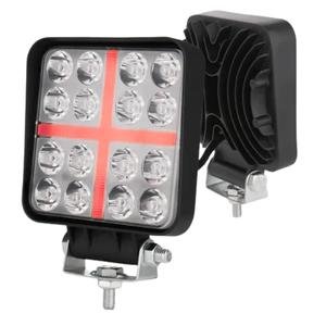 FARO CUADRADO CON 16 LEDS C/ESTROBO CRUZ C/OJO DE ANGEL  ROJO