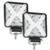 FARO CUADRADO CON 16 LEDS C/ESTROBO X C/OJO DE ANGEL  BLANCO