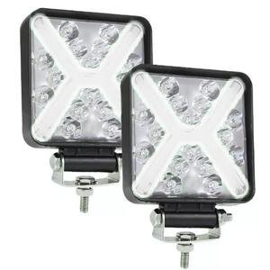 FARO CUADRADO CON 16 LEDS C/ESTROBO X C/OJO DE ANGEL  BLANCO
