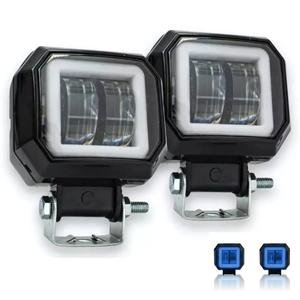 FARO CON 4 LEDS ESTROBO Y OJO DE ANGEL TIPO GEL AZUL.