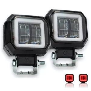 FARO CON 4 LEDS ESTROBO Y OJO DE ANGEL TIPO GEL ROJO (PIEZA)