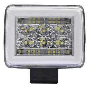 FARO C/18 LEDS LUZ BLANCA, ESTROBO Y OJO DE ANGEL TIPO GEL AMBAR (PAR)