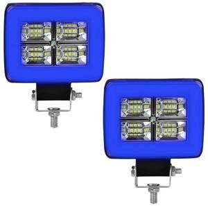 FARO C/12 LEDS 4 SECCIONES LUZ BLANCA, ESTROBO Y OJO DE ANGEL TIPO GEL AZUL
