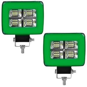 FARO C/12 LEDS 4 SECCIONES LUZ BLANCA, ESTROBO Y OJO DE ANGEL TIPO GEL VERDE