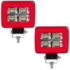 FARO C/12 LEDS 4 SECCIONES LUZ BLANCA, ESTROBO Y OJO DE ANGEL TIPO GEL ROJO