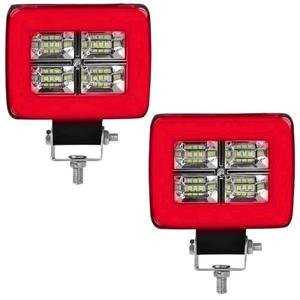 FARO C/12 LEDS 4 SECCIONES LUZ BLANCA, ESTROBO Y OJO DE ANGEL TIPO GEL ROJO