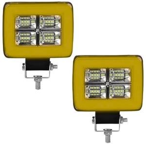 FARO C/12 LEDS 4 SECCIONES LUZ BLANCA, ESTROBO Y OJO DE ANGEL TIPO GEL AMBAR