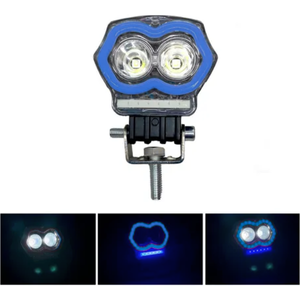 FARO CON LUZ LED BLANCA ESTROBO , LUPA Y OJO DE ANGEL TIPO GEL AZUL