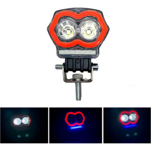 FARO CON LUZ LED BLANCA ESTROBO , LUPA Y OJO DE ANGEL TIPO GEL ROJO