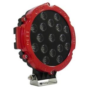 FARO REDONDO CON 17 HIPER LEDS DE 3W CADA UNO CON CARCASA DE COLOR CARCASA ROJA