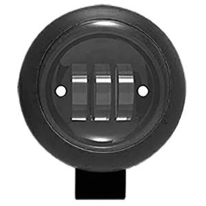 FARO REDONDO DE 30W CON LUPA, 3 LEDS, CARCAZA DE COLOR NEGRO