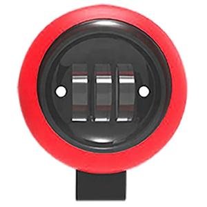 FARO REDONDO DE 30W CON LUPA, 3 LEDS, CARCAZA DE COLOR ROJO