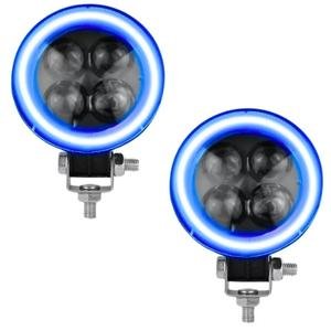 FARO REDONDO DE 12W LUZ BLANCA CON LUPA Y OJO DE ÁNGEL DE COLOR  AZUL