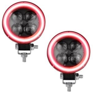FARO REDONDO DE 12W LUZ BLANCA CON LUPA Y OJO DE ÁNGEL DE COLOR  ROJO