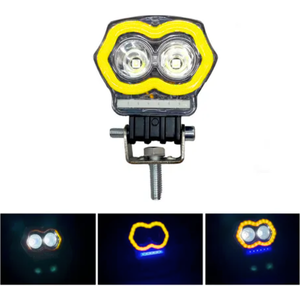 FARO PARA MOTO CON 2 LEDS LUZ BLANCA, ALTA, BAJA Y ESTROBO, CON ENTRADA USB Y OJO DE ÁNGEL TIPO GEL