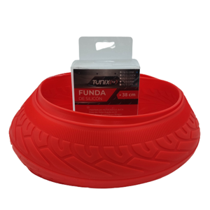 FUNDA DE SILICON MEDIANA 38CM ROJO CON ANTIDESLIZANTE, TEXTURA PEQUEÑA